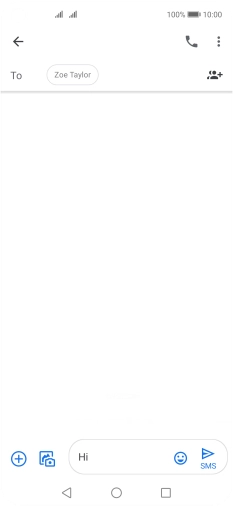 Press the send icon when you've finished your SMS.
