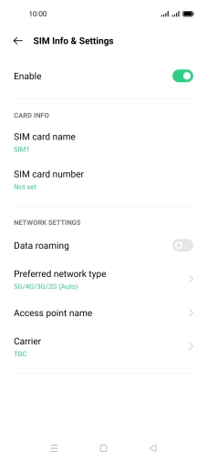 Press Access point name.