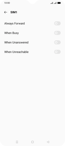 Press the indicator next to the required divert type.