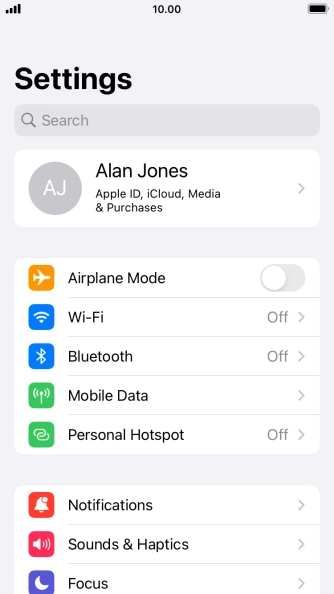 Press Personal Hotspot.