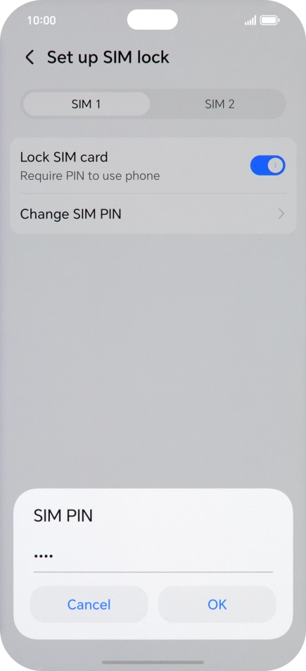 Key in your PIN and press OK. The default PIN is 1111.