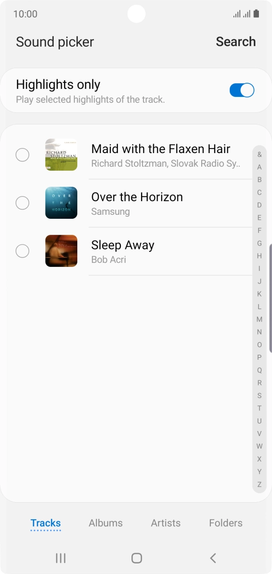 Press the required ring tones to hear them.