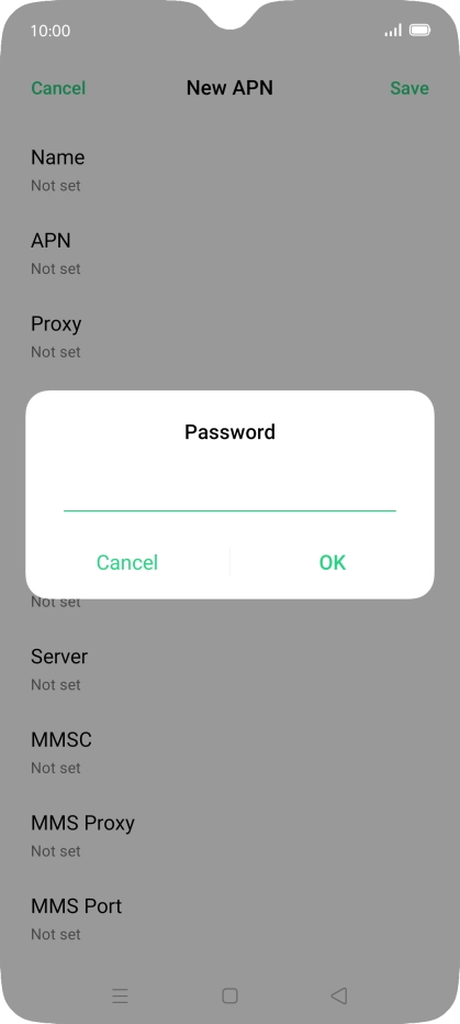 Key in secure and press OK.