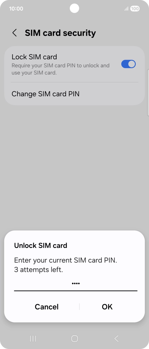 Key in your PIN and press OK. The default PIN is 1111.