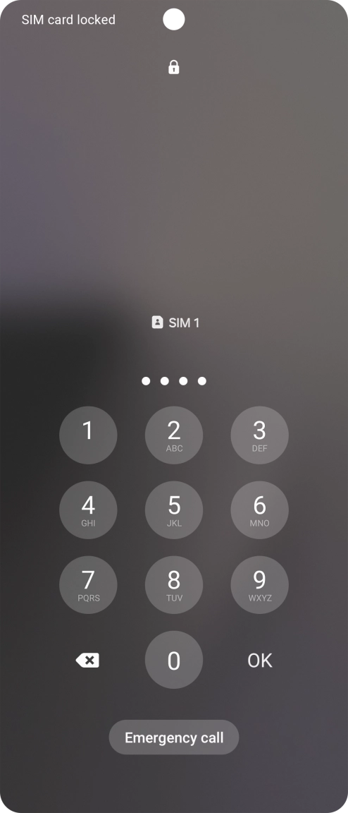 If your SIM is locked, key in your PIN and press OK. The default PIN is 1111.