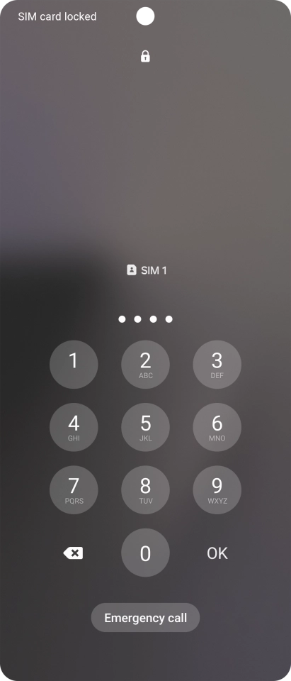 If your SIM is locked, key in your PIN and press OK. The default PIN is 1111.