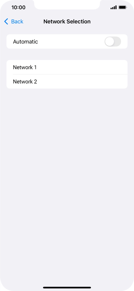 If you turn off the function, press the required network.