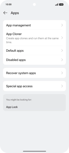 Press App management.