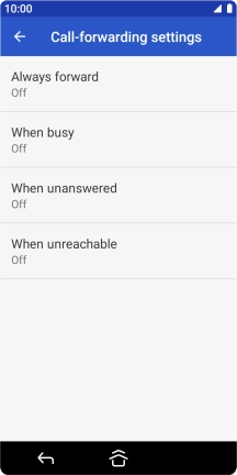 Press the required divert type.