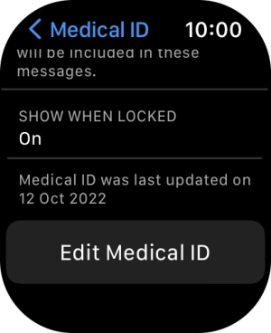 Press Edit Medical ID.