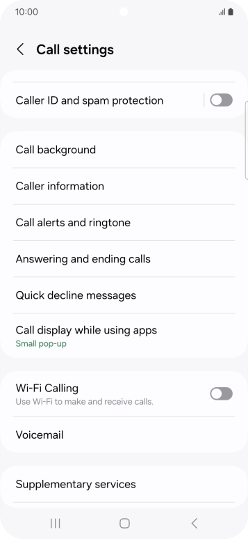 Press Supplementary services.