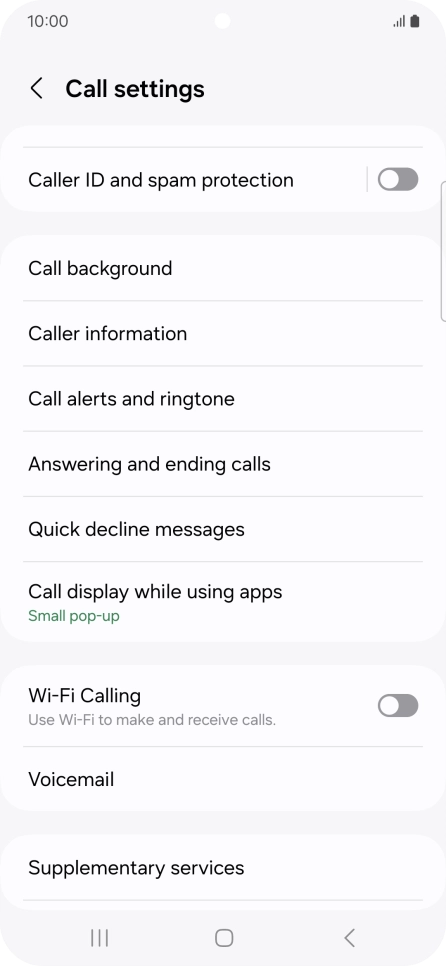 Press Supplementary services.