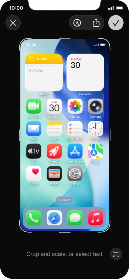 Follow the instructions on the screen to edit and save your screenshot.