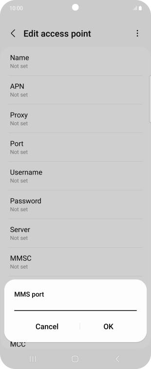 Key in 8080 and press OK.