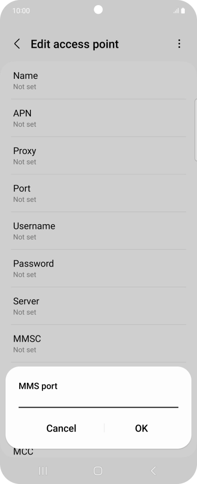 Key in 8080 and press OK.