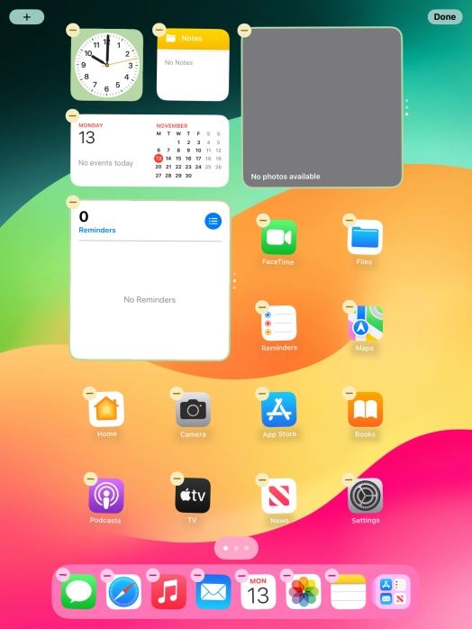 Press the home screen icon.