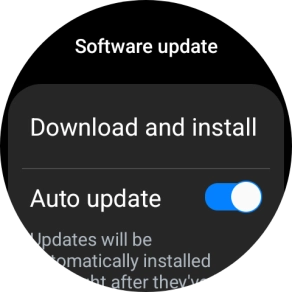 Press Download and install. If a new software version is available, it's displayed. Follow the instructions on the screen to update the smartwatch software.