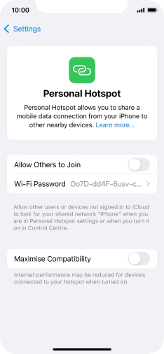 Press Wi-Fi Password and key in the required password.