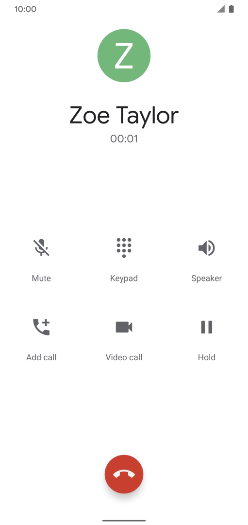 Press the end call icon.