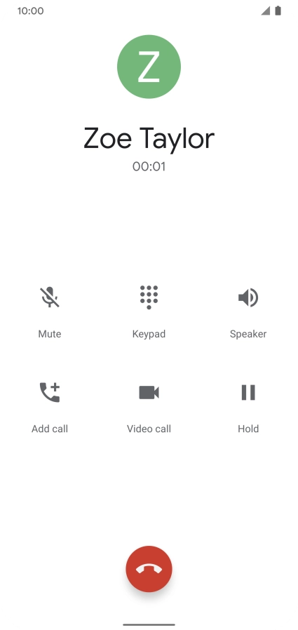 Press the end call icon.
