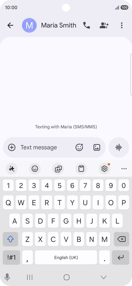 Select an existing conversation or create a new message and press the AI icon.