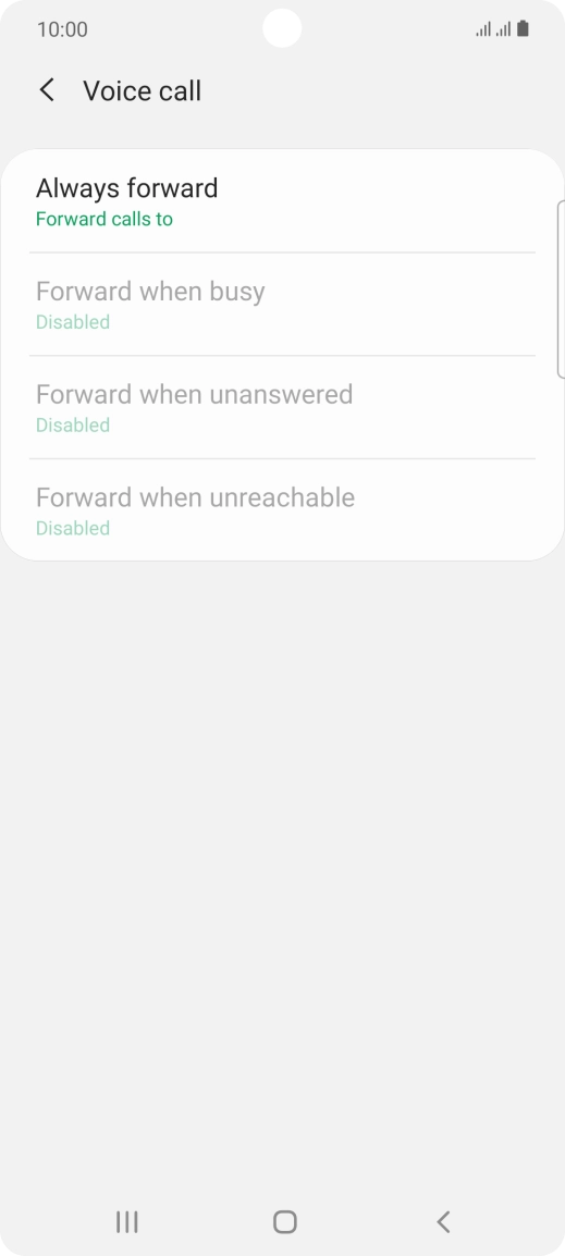 Press the required divert type.