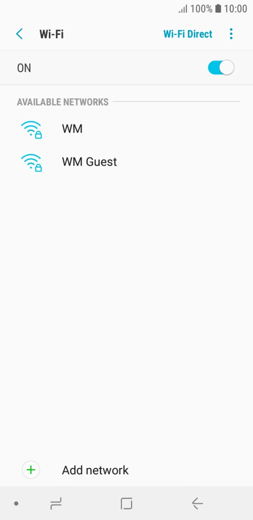 Press the required Wi-Fi network.