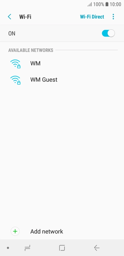Press the required Wi-Fi network.