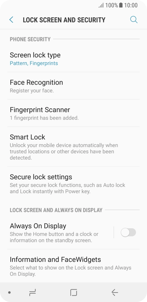 Press Screen lock type and key in the current phone lock code.