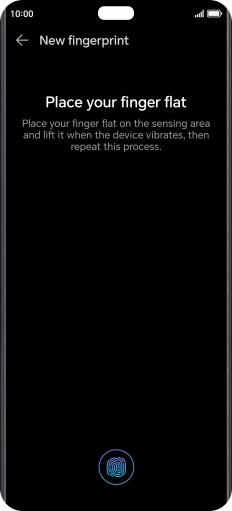 Follow the instructions on the screen to create the phone lock code using your fingerprint.