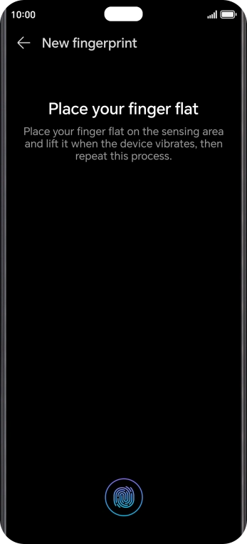 Follow the instructions on the screen to create the phone lock code using your fingerprint.