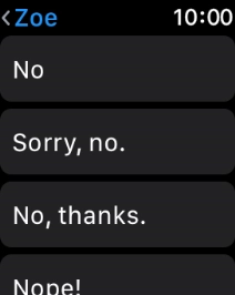 Press the required quick reply.