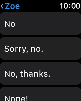 Press the required quick reply.