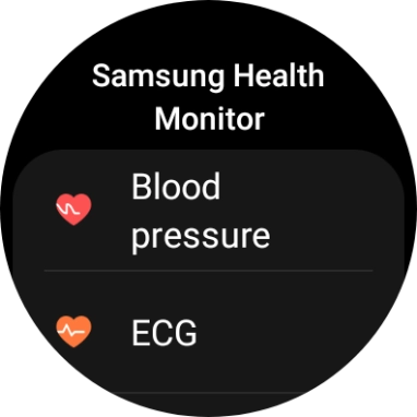 Press Blood pressure and follow the instructions on the screen to measure your blood pressure.