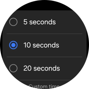 Press the required setting to choose how long the countdown should be before your smartwatch calls the emergency dispatch centre when a hard fall is detected.