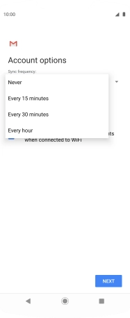 Press the required setting.