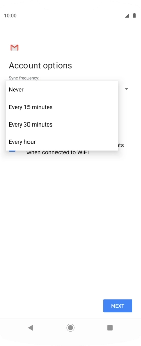 Press the required setting.