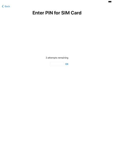 If your SIM is locked, key in your PIN and press OK. The default PIN is 1111.
