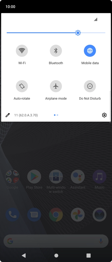 Press the settings icon.