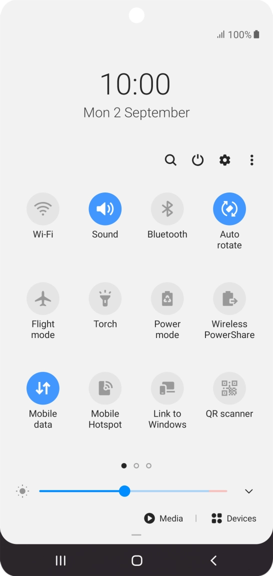 Press the settings icon.