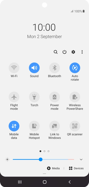 Press the settings icon.