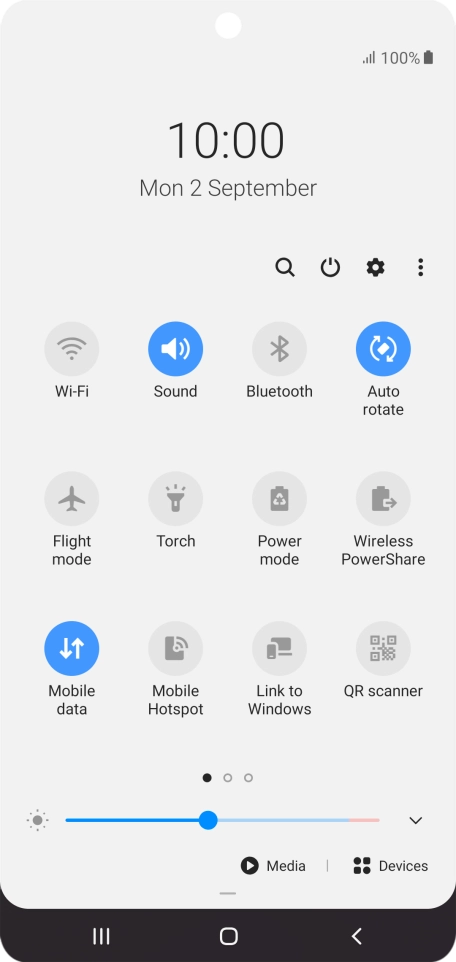 Press the settings icon.