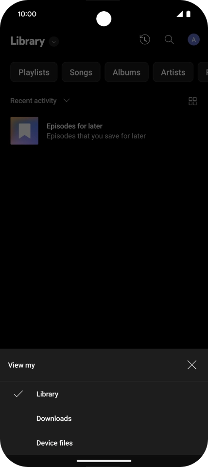 Press the required category and go to the required audio file.