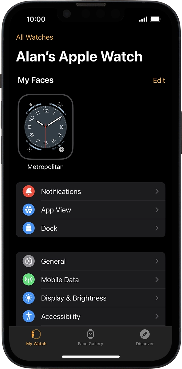 On your phone: Press My Watch.