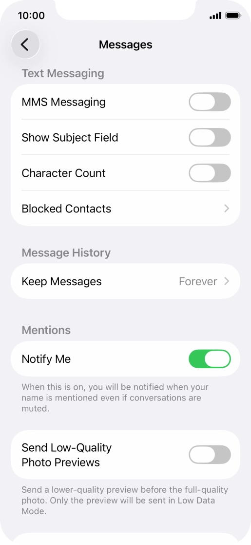 Press the indicator next to 