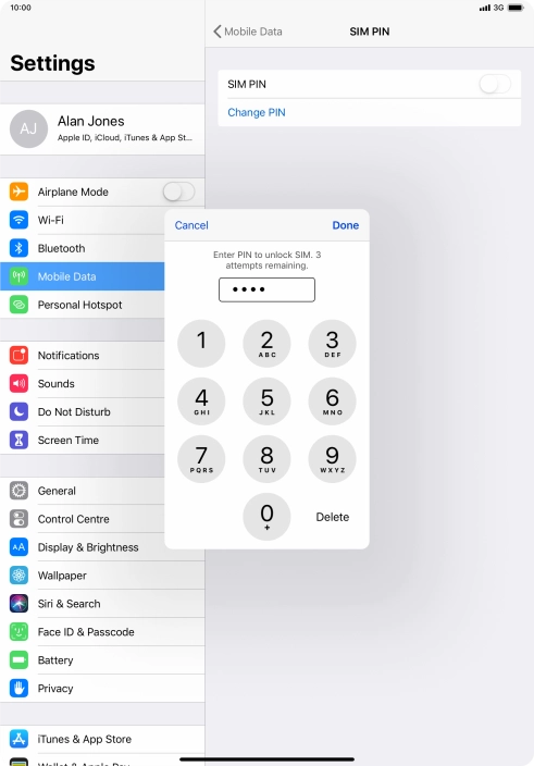 Key in your PIN and press Done. The default PIN is 1111.