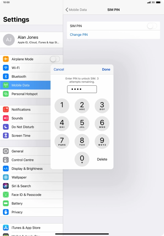 Key in your PIN and press Done. The default PIN is 1111.