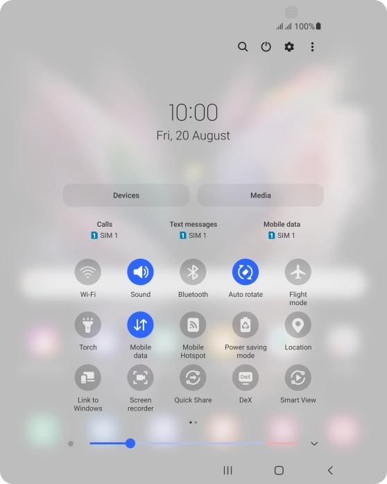Press the settings icon.