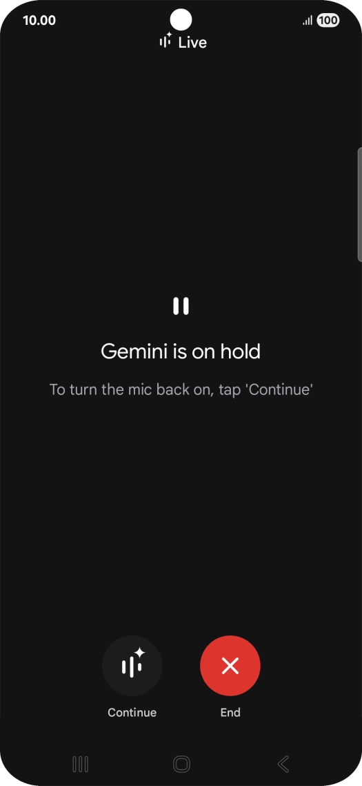 To resume the conversation, press Continue.