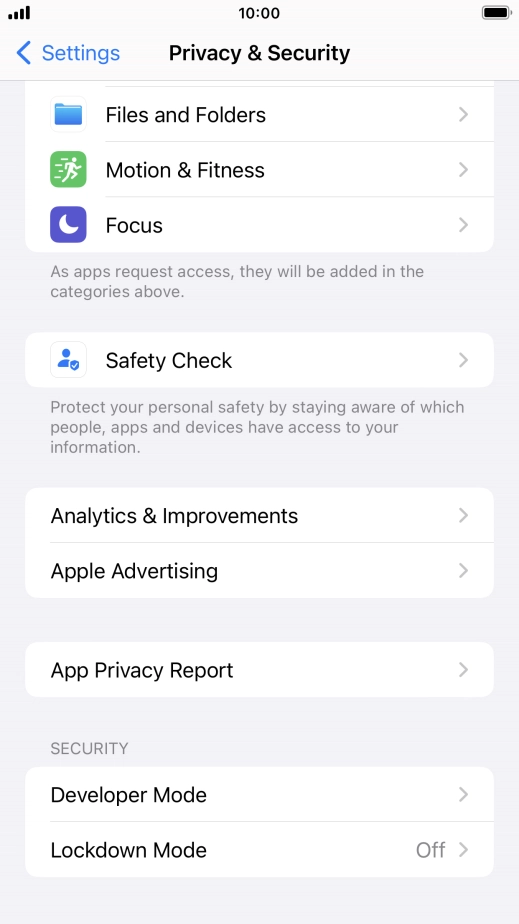 Press App Privacy Report.